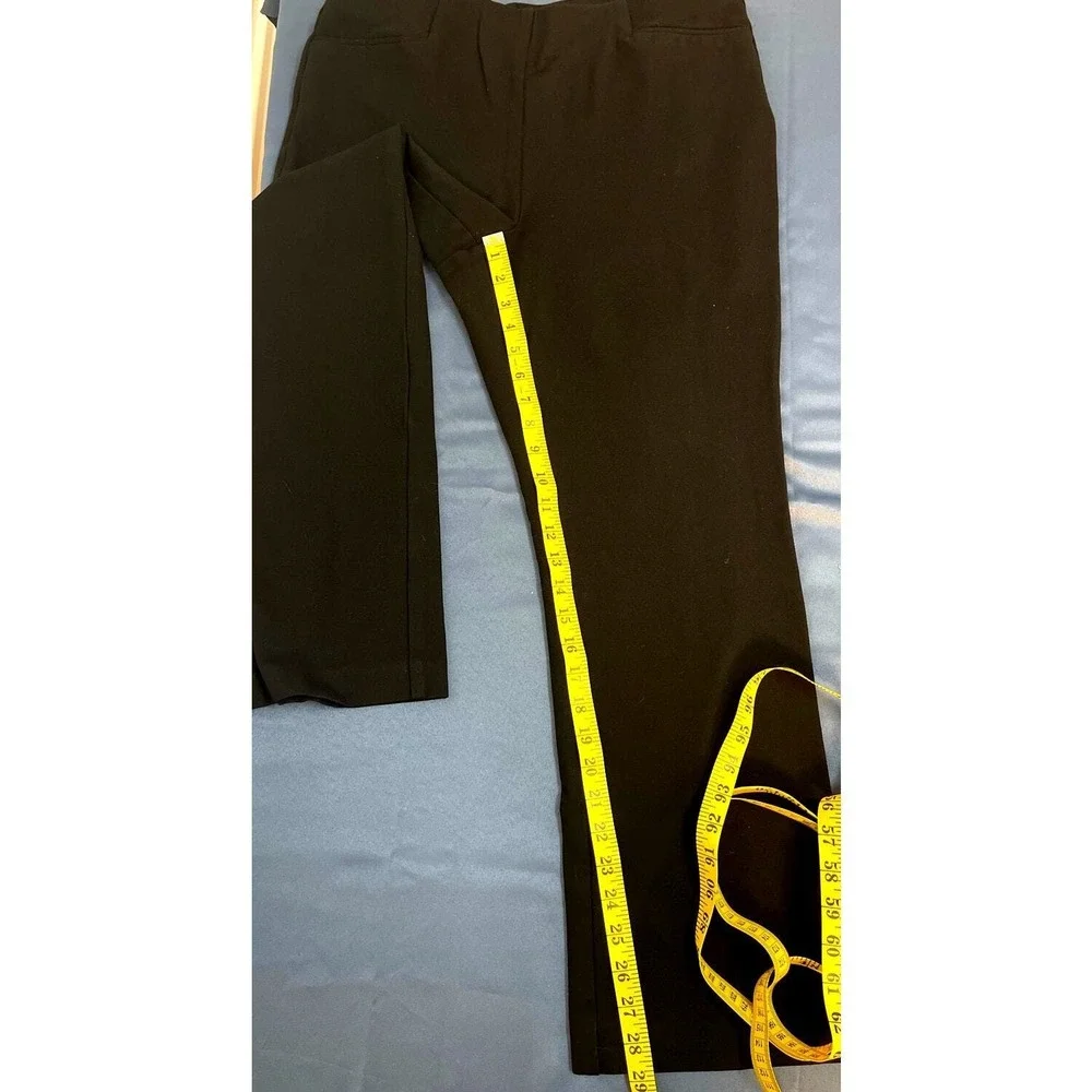 Investment Soft Black Pull On Dress Pants Womens Large‎  Straight Leg Ponte